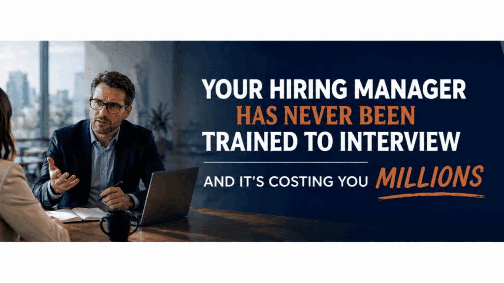 This image highlights the costly business problem of letting managers conduct job interviews without formal training