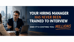 This image highlights the costly business problem of letting managers conduct job interviews without formal training